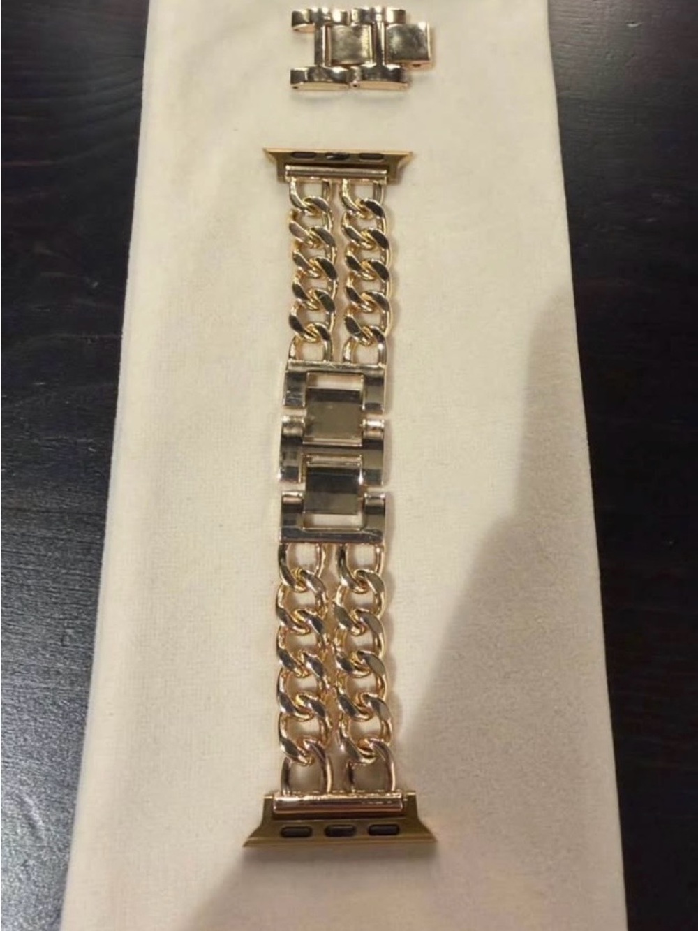 Gold Double Chain Apple Watch Strap - Size 38MM / 40MM / 41MM / (Series 10 & 11